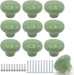10PACK Ceramic Cabinet Knobs, 1.26INCH/32MM Green Round Drawer Dresser Pull. Fixed Price $13.28.