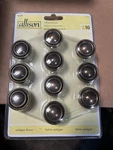 Allison Antique Brass Cabinet Knob Set Of 10 Sealed New AL-320. Fixed Price $9.00.
