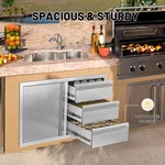 Outdoor Kitchen Combo Cabinet Built-in Triple Drawers&door Storage. Fixed Price $349.99.
