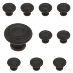 Style Selections 10 Pack Oil-rubbed Bronze Ringed Round 1/4" Knob 40905. Fixed Price $19.29.