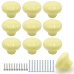 Light Yellow Ceramic Knobs 10 Pack 1.26 Inch Round Drawer Pulls Kitchen. Fixed Price $15.15.