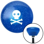 White Skull Bones Blue Retro Metal Flake Knob W/ M16X1.5 Insert Shifter. Fixed Price $89.95.
