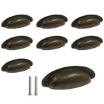 Yoohey 8PACK 3.5" Hole Center Vintage Farmhouse Style Pulls Cup Bronze. Fixed Price $18.91.