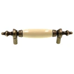 Amerock Light Brass Almond Ceramic Center 3" Ctr. Cabinet Bar Pull BP1926-LBA. Fixed Price $5.45.