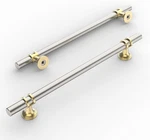 Brushed Satin Nickel & Gold Cabinet Pulls - 10 Pack, 7.5 Inch Handles. Fixed Price $78.99.