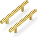30PACK 3''HOLE Centers Gold Cabinet Handles-brushed Brass Pulls Dre. Fixed Price $28.01.