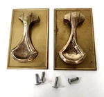 Unusual Vintage / Drawer Solid Brass Pulls 4.5" X 2.75" Doorknocker Style. Fixed Price $29.95.