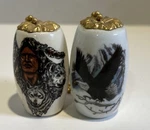 Vintage Native American And Eagle Light Pull Porcelain Ceramic Set Of 2. Fixed Price $19.99.