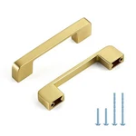 Home Edit Gold Cabinet Pulls 3-3/4 Inch Hole Spacing Wide Base Kitchen. Fixed Price $69.40.