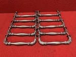 Used Set Of 10 Pewter Hafele Style Cabinet Pulls 203MM Centers Good Condition. Fixed Price $123.48.