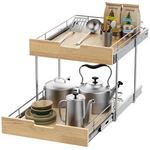 Pull Out Cabinet Organizer,heavy-duty Slide Shelf, Wood And Wire Basket, .... Fixed Price $175.19.