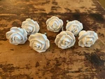 Ceramic White Rosebud Flower Drawer Pulls 7 Pieces 2 Shabby Boho. Fixed Price $6.40.