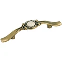 Amerock Burnished Brass Oatmeal Ceramic Center 3" Cabinet Handle Pull BP861-BB. Fixed Price $15.99.