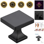 Square Matte Black Cabinet Knobs - Easy Installation 5 Pack Of Zinc Elegance. Fixed Price $37.99.