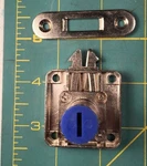 Hafele 232.30.620 Drawer Shutter Lock, Door, Zinc, Nickel-plated, 22MM LOT#721. Fixed Price $10.00.