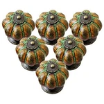 Ieik Ceramic Glazed Cabinet Knobs Pumpkin Shape Classy Vintage Green. Fixed Price $32.26.
