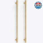 Rzdeal 2PCS Solid Brass Gold Cabinet Pulls, 12.6" Hole Centers Modern Drawer Han. Fixed Price $56.29.