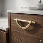 Set Of Satin Brass Half Moon Cabinet Pulls 3.75" 96MM Mcm Crescent Drawer.... Fixed Price $32.00.