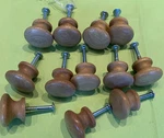 Wood Knobs Cabinet Draw Set Of 12 Golden Oak Finish. Fixed Price $26.00.