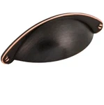 Nip Aged Bronze 2-1/2 Inch Center To Cup Cabinet Pull #0227018. Fixed Price $10.00.