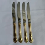 Reed & Barton Ultra Select Gold Handle Dinner Knives Set 4 Japan Floral. Fixed Price $29.99.