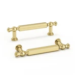 Haliwu 10 Pack Brushed Gold Cabinet Pulls, 3 INCH(76MM) Hole Center Drawer Ha.... Fixed Price $33.10.
