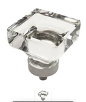 Cosmas Satin Nickel & Clear Glass Square Cabinet Knob #6377SN-C 8PC. Fixed Price $30.00.