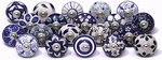 White Blue Ceramic Door Knobs Designs Pulls Shabby Chic Handles Set Of 10 Pc. Fixed Price $42.99.