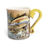 Rivers Edge Products 3D Ceramic Coffee Mug Handle 15 Ounce Fishing Rainbow Trout. Fixed Price $24.99.