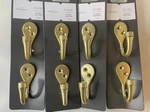 8 Pack!! Threshold Brushed Brass Finish Hooks With Mounting Hardware - Brand New. Fixed Price $19.45.