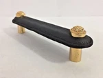 Vicenza Designs K1164 Cestino Pull Black Leather Polished Gold $112. Fixed Price $44.00.
