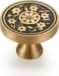 Brushed Brass Cabinet Knobs Modern Carved Bathroom Closet Kitchen Handles Rou.... Fixed Price $25.04.