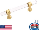 Peaha 10 Pack 5 Inch Acrylic Cabinet Pulls Gold Drawer Handles Brushed Brass Har. Fixed Price $96.45.