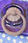 19TH Century Early Door Pull Ring Handle, Wrought Twisted Iron Forged !. Fixed Price $42.00.