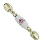 Liberty Brainerd 3" Ctr Polished Brass Cabinet Pull White Center Pink Rose 69424. Fixed Price $5.61.