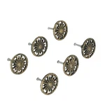 Zeckos Set Of 6 Antique Finish Golden Sun Cast Iron Drawer Pulls Home Decor. Fixed Price $29.99.