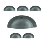 Black Cabinet Drawer Cup Pull 4" X 1.75" Wrought Iron 3.5" Pack Of 6. Fixed Price $68.99.