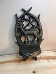 Midwest Of Cannon Falls Reindeer Cast Iron Wall Hanger Plaque W/shelf Very Heavy. Fixed Price $25.00.