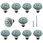 Bivethoi 10-PIECE Green Ceramic Cabinet Knobs, 1.3 Inch / 34MM, Retro Drawer .... Fixed Price $19.74.