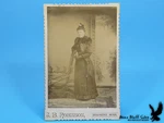 Robinson Cabinet Card Brainerd Mn Ornate Platform Rocker Woman Portrait Furs. Fixed Price $13.00.