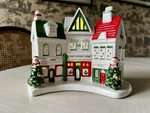 Spode Miniature Village Shoppes Figurine, Christmas Tree Led Holiday Set. Fixed Price $44.88.