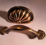 Antique Brass Hickory Hardware 4 Shell Handles 3 Drawer Pulls New Belwith. Fixed Price $15.99.