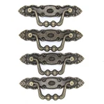 4 Pcs Vintage Antique Brass Bail Pull - Drop Medium,. Fixed Price $18.14.