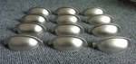 New Set 12 Half Shell Cup Pull Handle Liberty Nickel Cabinet Drawer Door. Fixed Price $24.00.