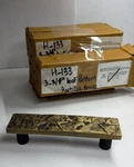 Signature Hardware 3-3/4" Leaf Pattern Solid Brass Cabinet Pull Antique Nickel. Fixed Price $9.50.