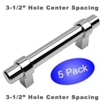 *5 Pack* Cosmas Cabinet Hardware Polished Chrome Euro Bar Pulls #161-3.5CH. Fixed Price $19.75.