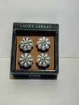 Laura Ashley Set Of 4 White & Blue Drawer Pulls New In Box. Fixed Price $11.69.