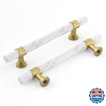 Rergy 10PK White Marble Matte Gold Cabinet Handles Pulls Knobs 5 Inch. Fixed Price $59.59.