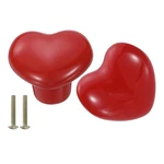Uxcell 2 Packs Ceramic Drawer Knobs, Heart-shaped Dresser Pulls, Red. Fixed Price $15.69.