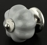 (5 Pack) 1-3/4 Inch Ceramic Knob Gray With Chrome Rosette. Fixed Price $39.30.